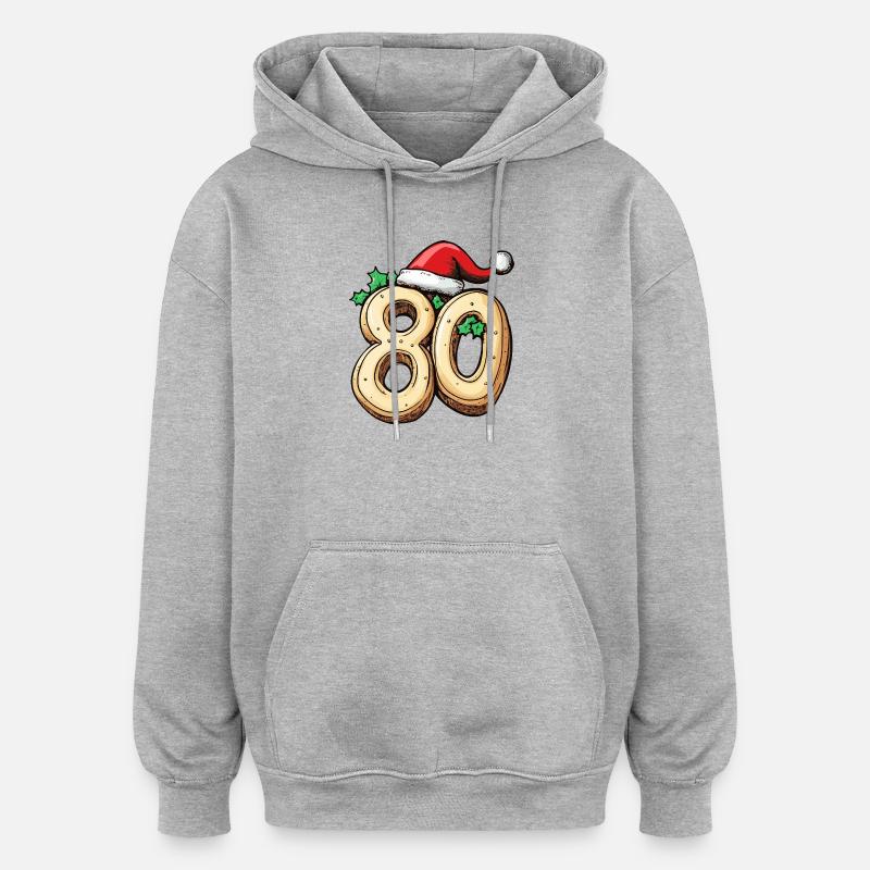 Biscuit de Noël à 80 chiffres - Sweat à capuche oversize unisexe - gris chiné