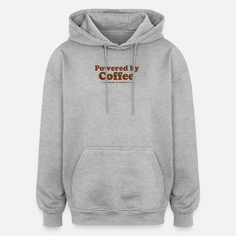 Alimenté par le café - Sweat à capuche oversize unisexe - gris chiné