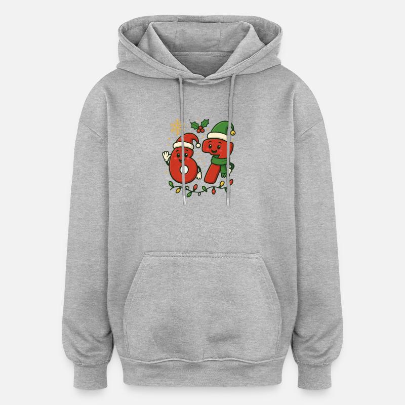 Fröhlicher Brainrot - Oversized Unisex Hoodie - Grau meliert