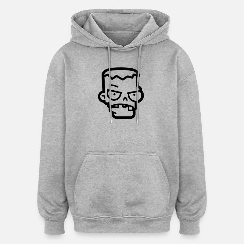 zombie - Sweat à capuche oversize unisexe - gris chiné