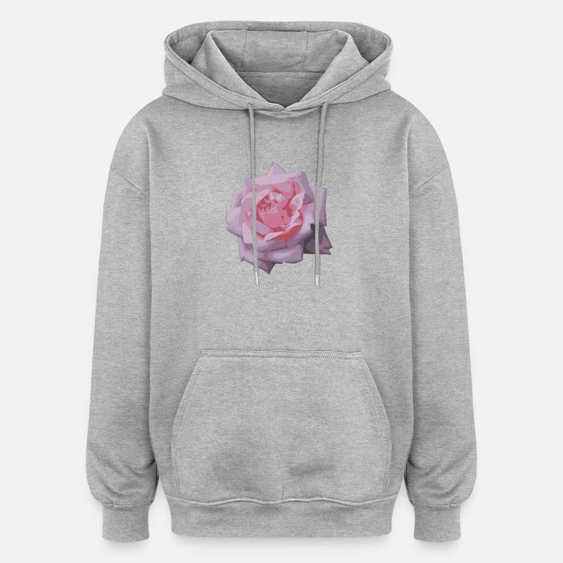 rose - Sweat à capuche oversize unisexe - gris chiné