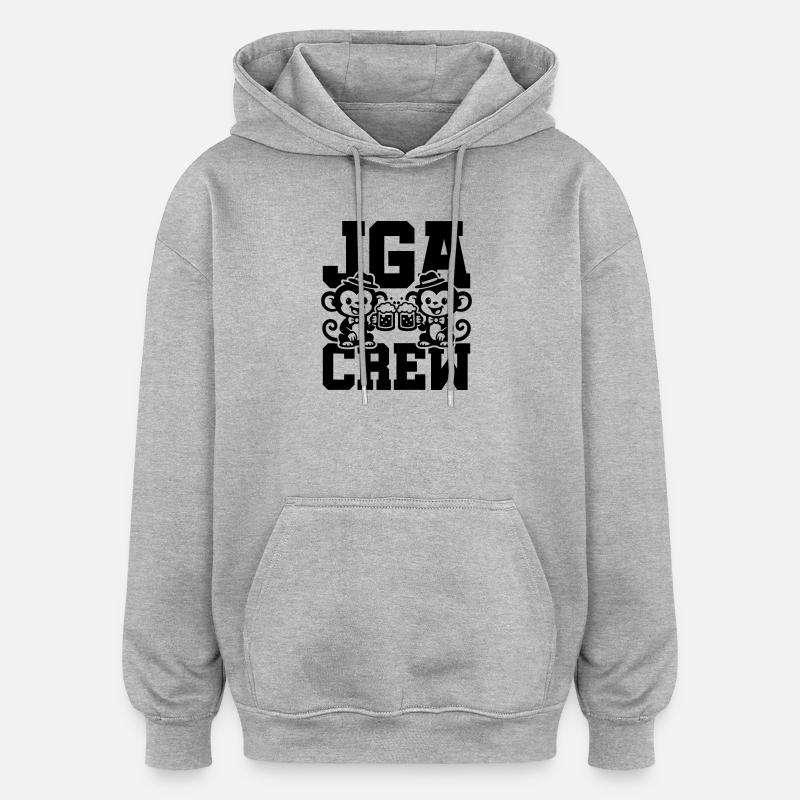 Jga Crew Junggesellenabschied Affe - Oversized Unisex Hoodie - Grau meliert