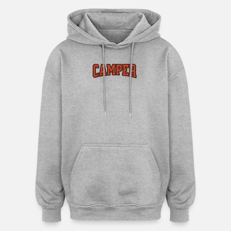 Camping-car - Sweat à capuche oversize unisexe - gris chiné