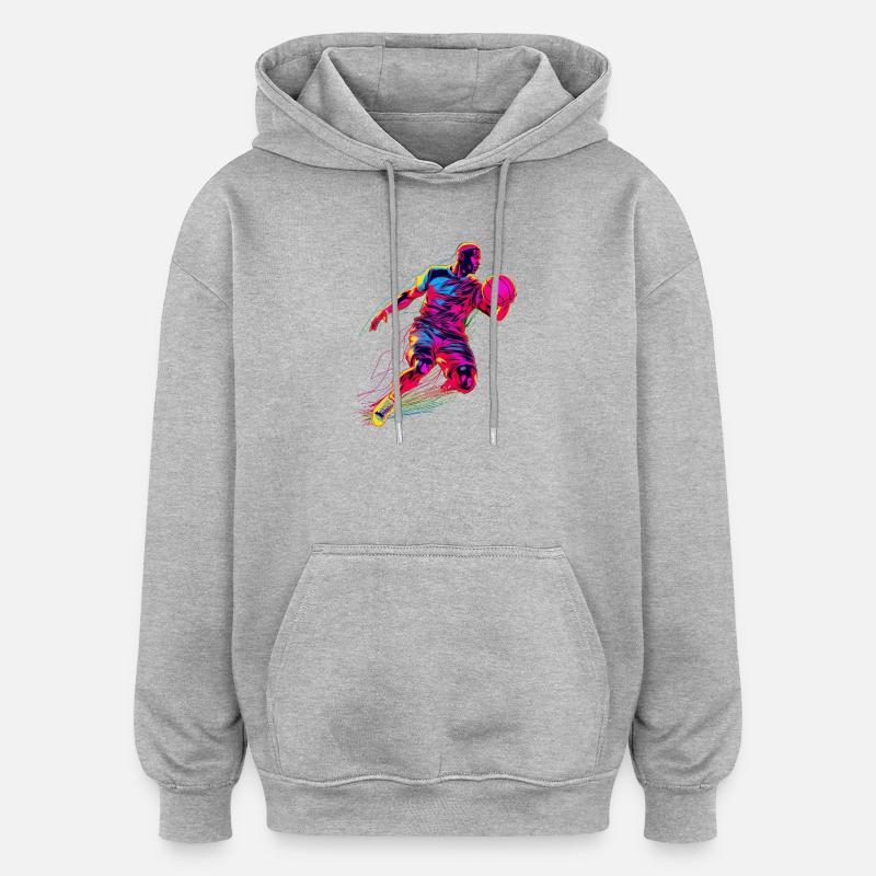 Basketball Steamwave - Sweat à capuche oversize unisexe - gris chiné