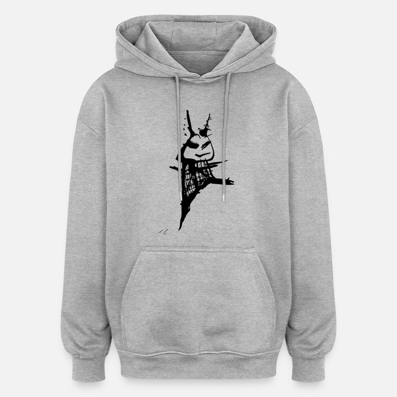 Mon vibe - Sweat à capuche oversize unisexe - gris chiné