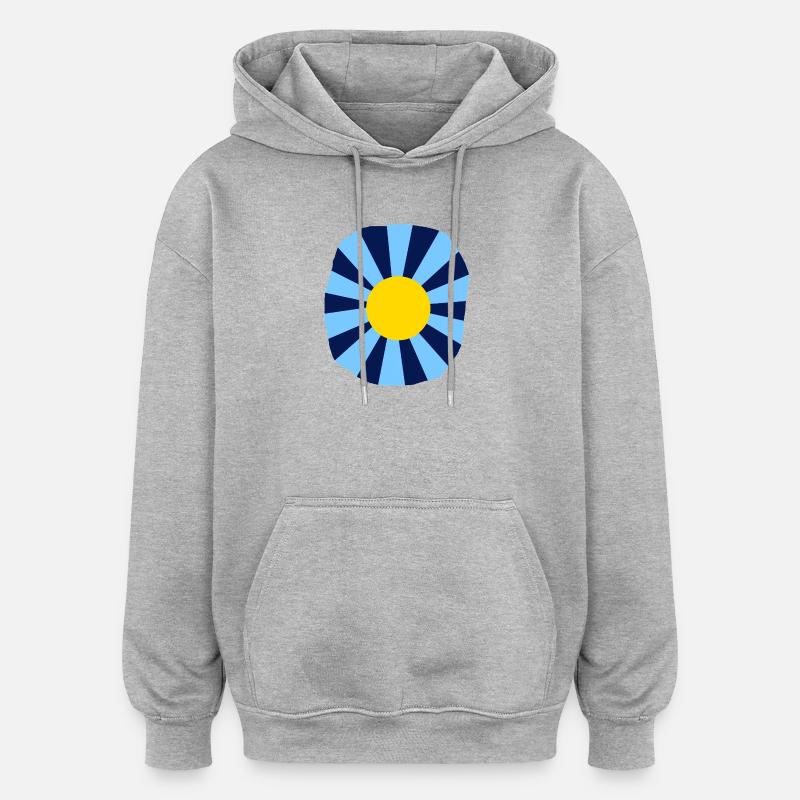 Psychedelische Blume - Oversized Unisex Hoodie - Grau meliert