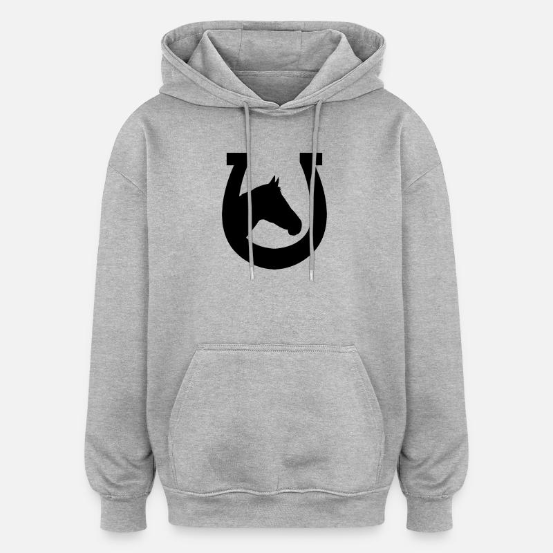 horseshoe - Oversized Unisex Hoodie - heather grey
