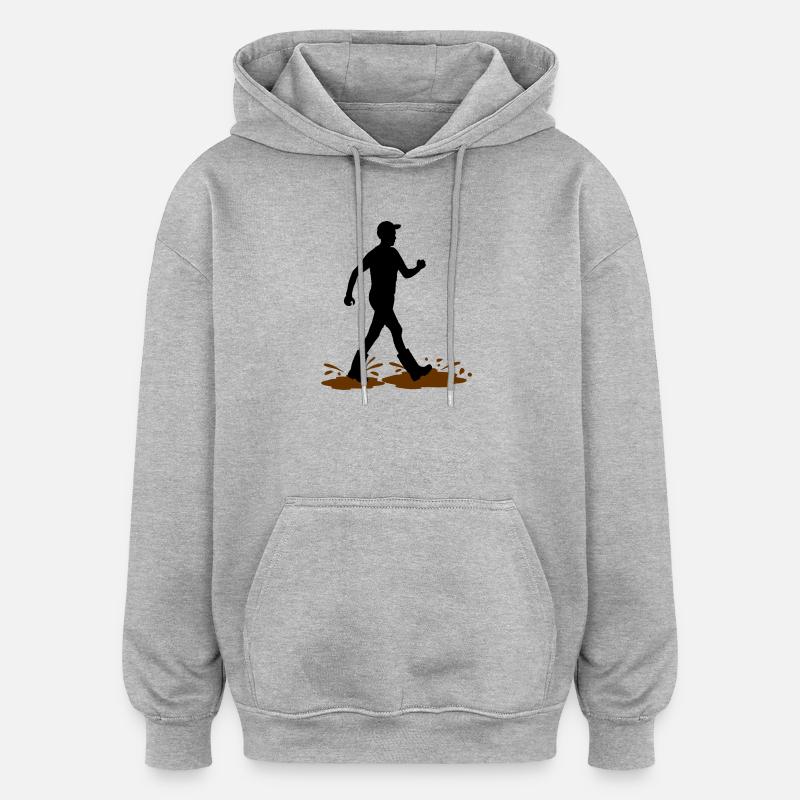 Wadloper Man – Mud Explorer - Oversized Unisex Hoodie - heather grey
