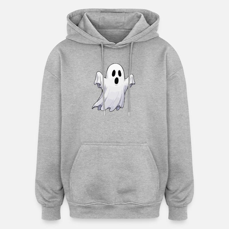 Fantôme Hanté Amical - Sweat à capuche oversize unisexe - gris chiné