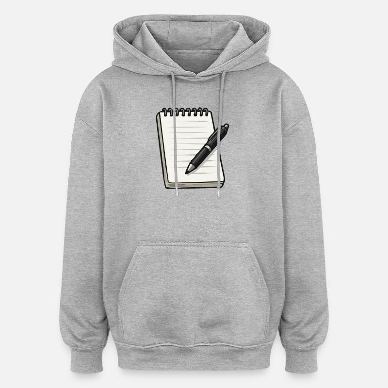 Carnet - Sweat à capuche oversize unisexe - gris chiné