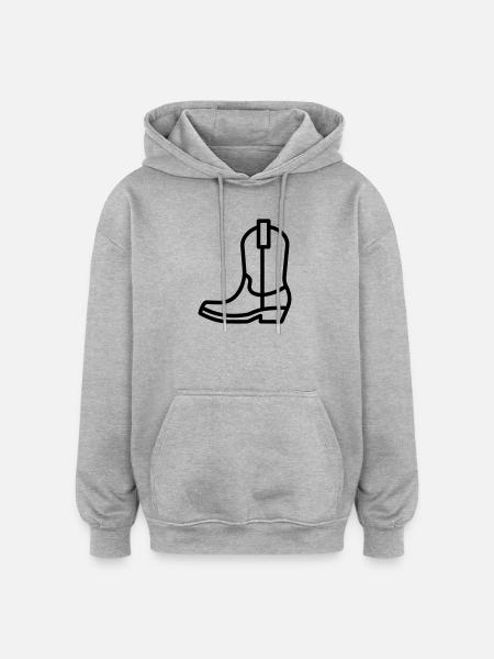Stiefel - Oversized Unisex Hoodie - Grau meliert