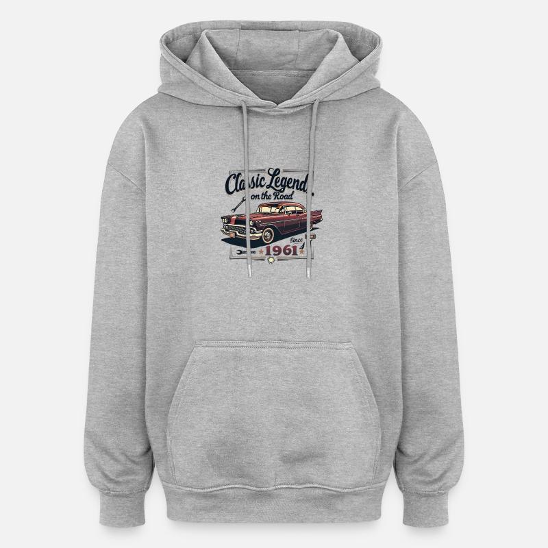 Oldtimer - Légendes classiques - Sweat à capuche oversize unisexe - gris chiné