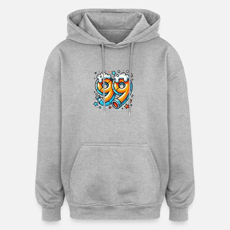 99 Probleme Graffiti Bier Design - Oversized Unisex Hoodie - Grau meliert