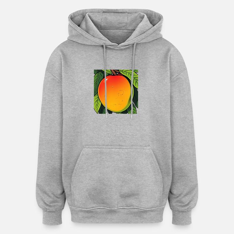 Mango auf einem Baum - Oversized Unisex Hoodie - Grau meliert
