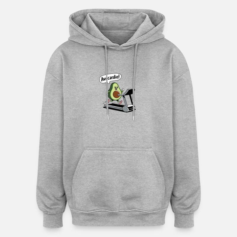 Avocardio - Sweat à capuche oversize unisexe - gris chiné