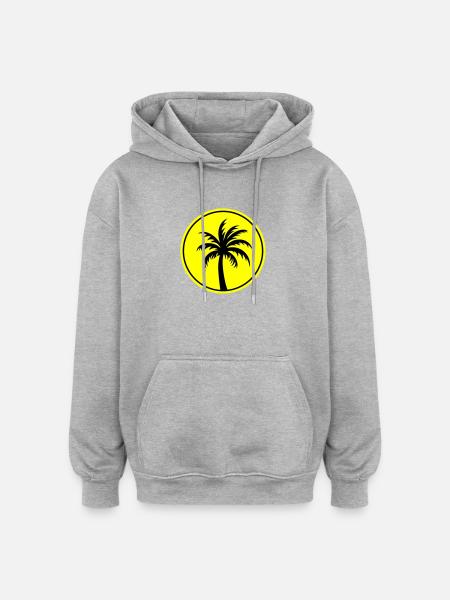 Palm Tree Holiday Beach - Oversized Unisex Hoodie - heather grey