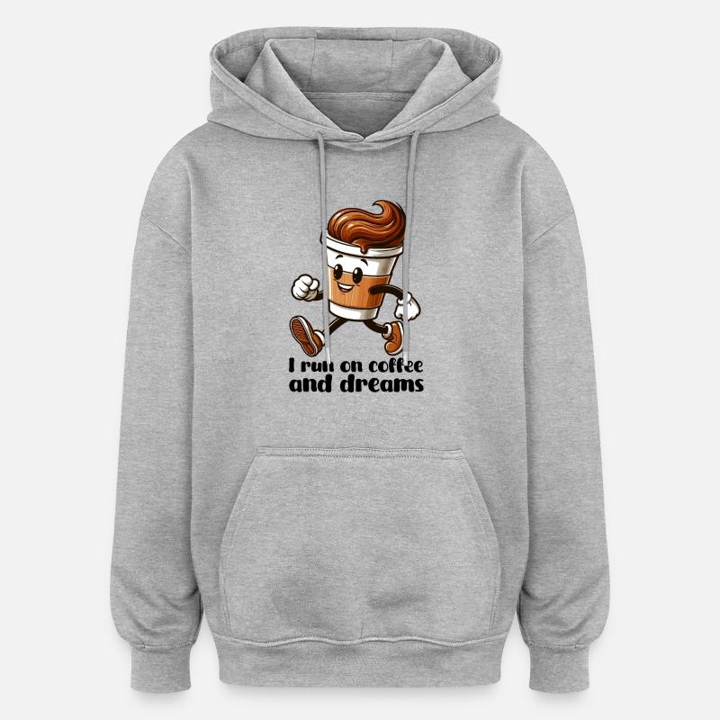 Cadeau Coffee Dreams - Sweat à capuche oversize unisexe - gris chiné