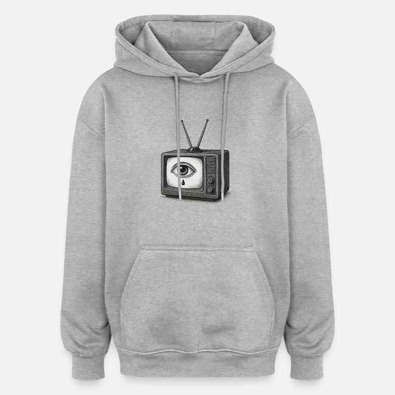 La larme cathodique - Sweat à capuche oversize unisexe - gris chiné