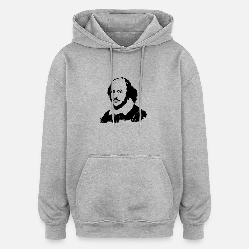 Shakespeare - Oversized Unisex Hoodie - Grau meliert