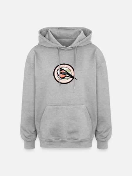 Long-Tailed Tit - Oversized Unisex Hoodie - heather grey