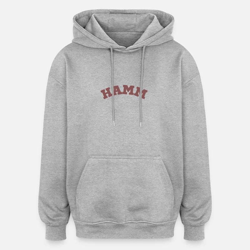 Hamm - Sweat à capuche oversize unisexe - gris chiné