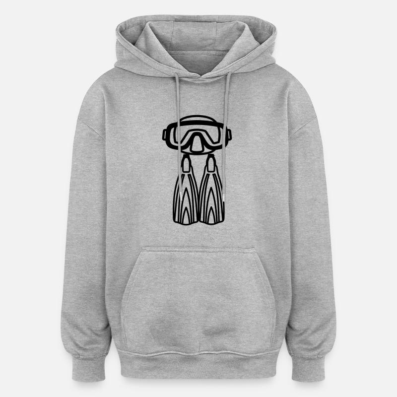 masqueetpalmes - Sweat à capuche oversize unisexe - gris chiné