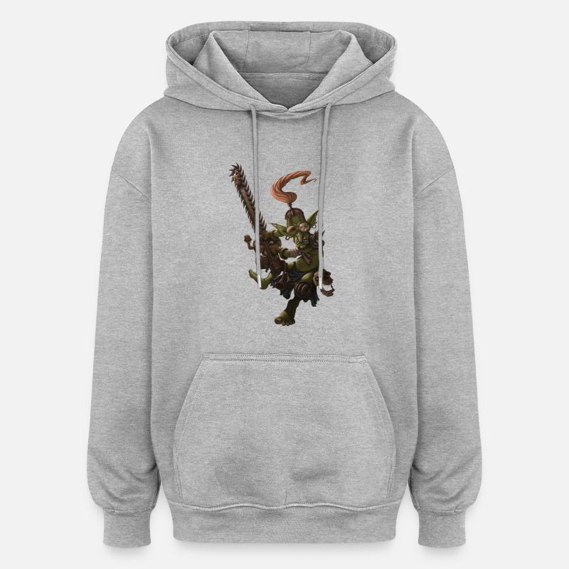 gobelin tronçonneuse - Sweat à capuche oversize unisexe - gris chiné