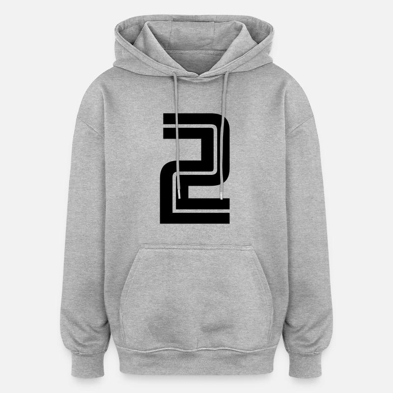 2 - Sweat à capuche oversize unisexe - gris chiné