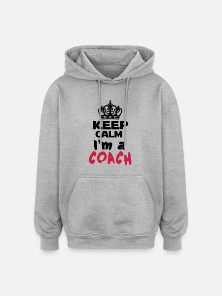 i'm a coach 2 - Sweat à capuche oversize unisexe - gris chiné