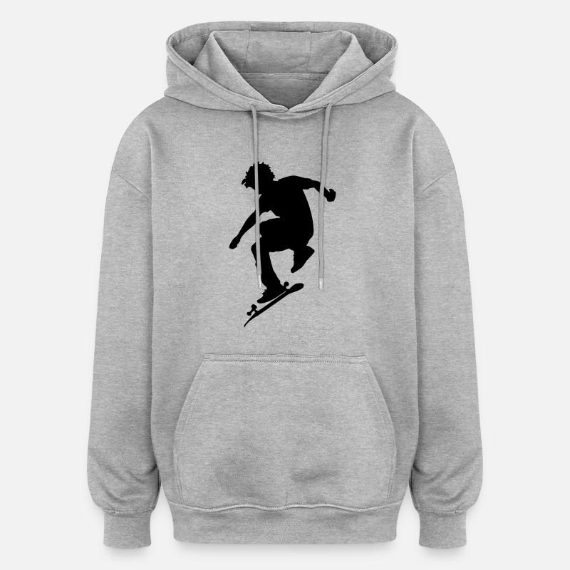 Skateboarder - Sweat à capuche oversize unisexe - gris chiné