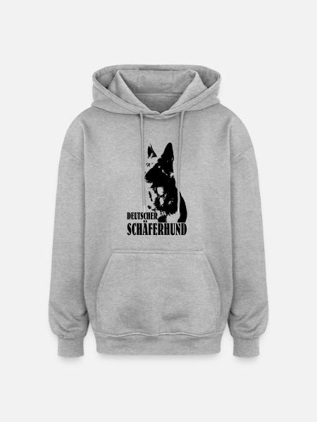 Deutscher Schäferhund - Oversized Unisex Hoodie - Grau meliert