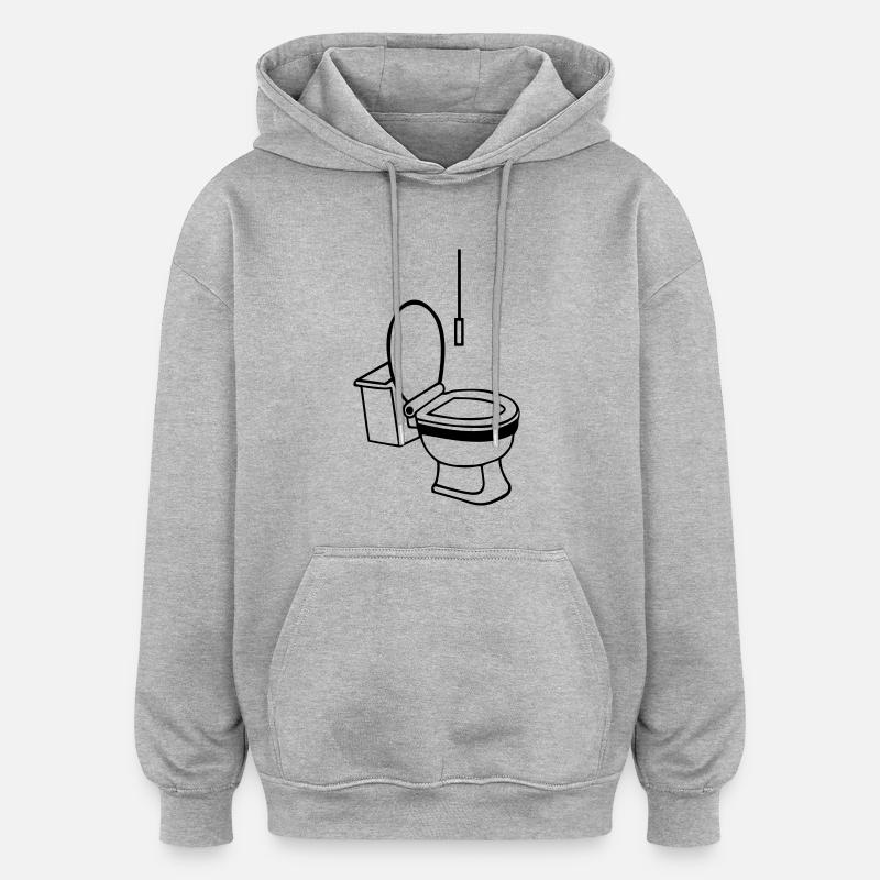 Toilette - Sweat à capuche oversize unisexe - gris chiné