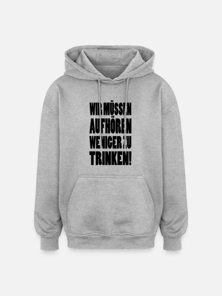 alcool - Sweat à capuche oversize unisexe - gris chiné