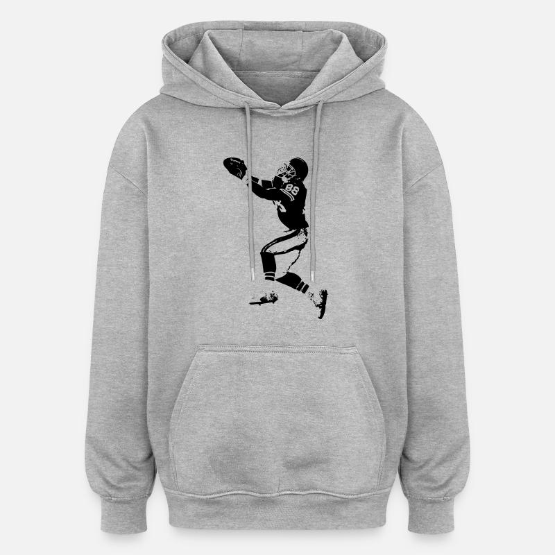 touchdown - Oversized Unisex Hoodie - Grau meliert