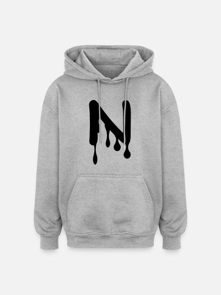 n_comic_graffiti - Oversized Unisex Hoodie - Grau meliert
