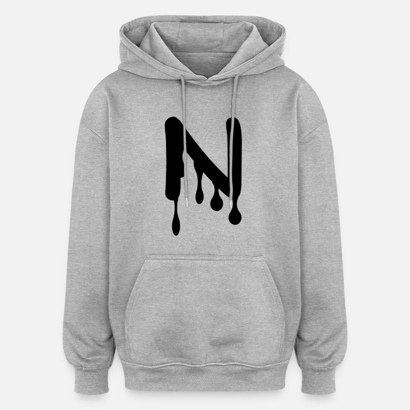 n_comic_graffiti - Sweat à capuche oversize unisexe - gris chiné