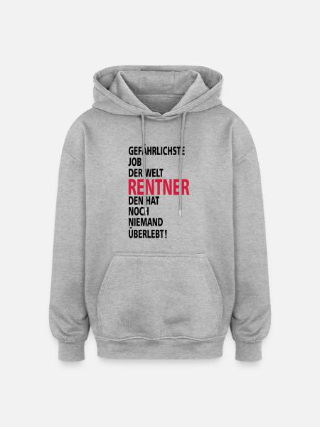rentner - Oversized Unisex Hoodie - Grau meliert