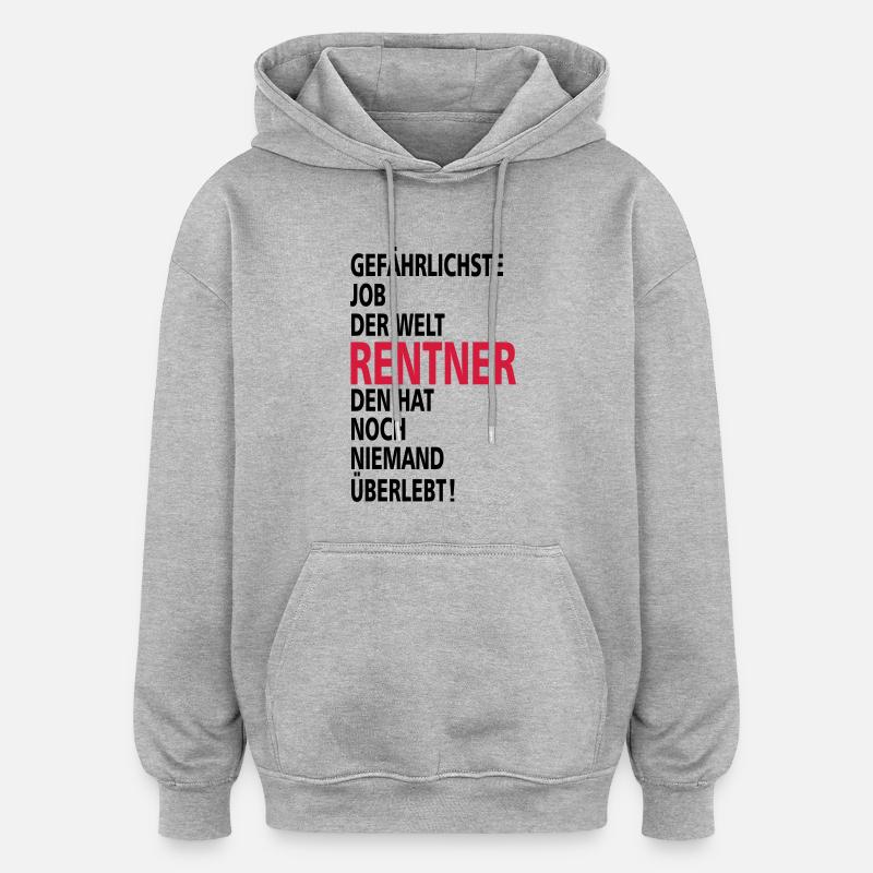 retraité - Sweat à capuche oversize unisexe - gris chiné