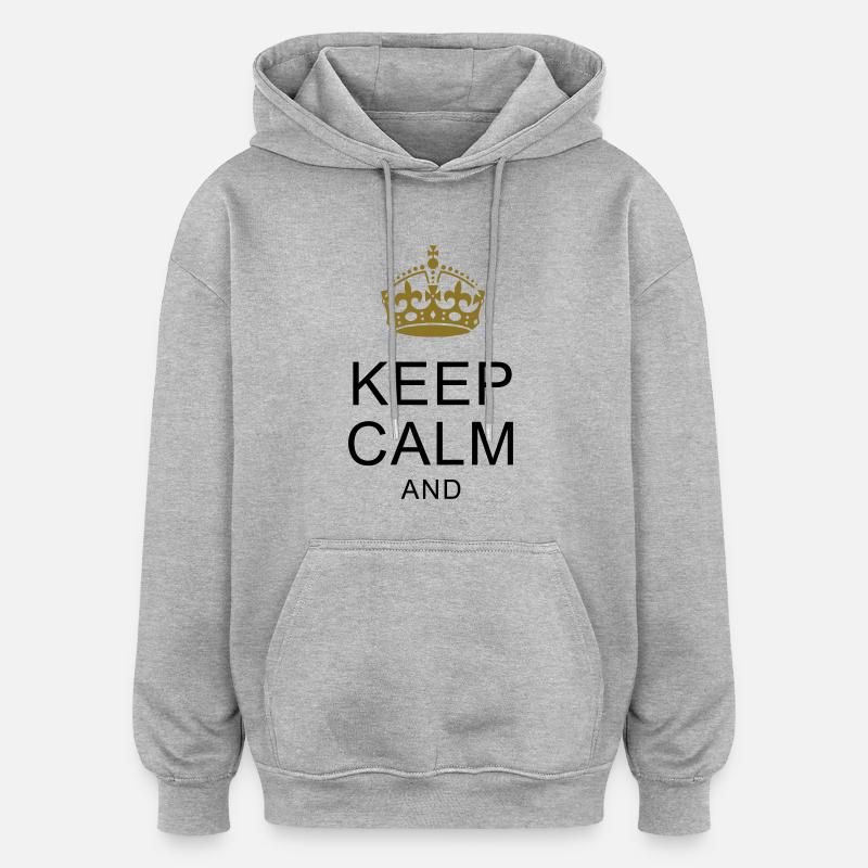 KEEP-CALM-SHIRTS.com ... Dein Text ARIAL - Oversized Unisex Hoodie - Grau meliert