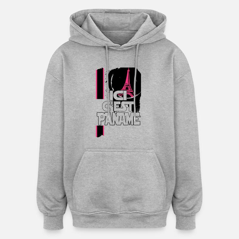 ici c'est paname - Sweat à capuche oversize unisexe - gris chiné