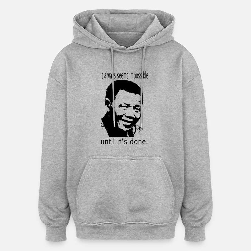 mandela - Sweat à capuche oversize unisexe - gris chiné