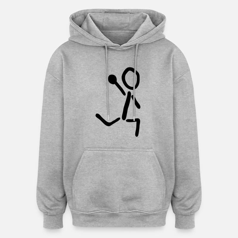 handball - Sweat à capuche oversize unisexe - gris chiné