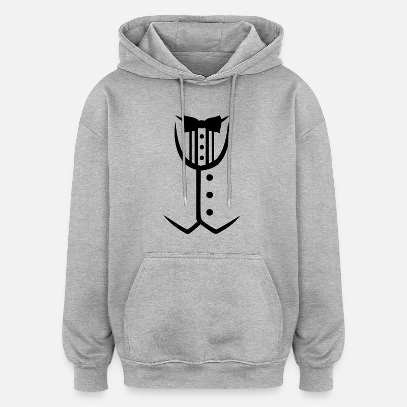 Costume - Sweat à capuche oversize unisexe - gris chiné