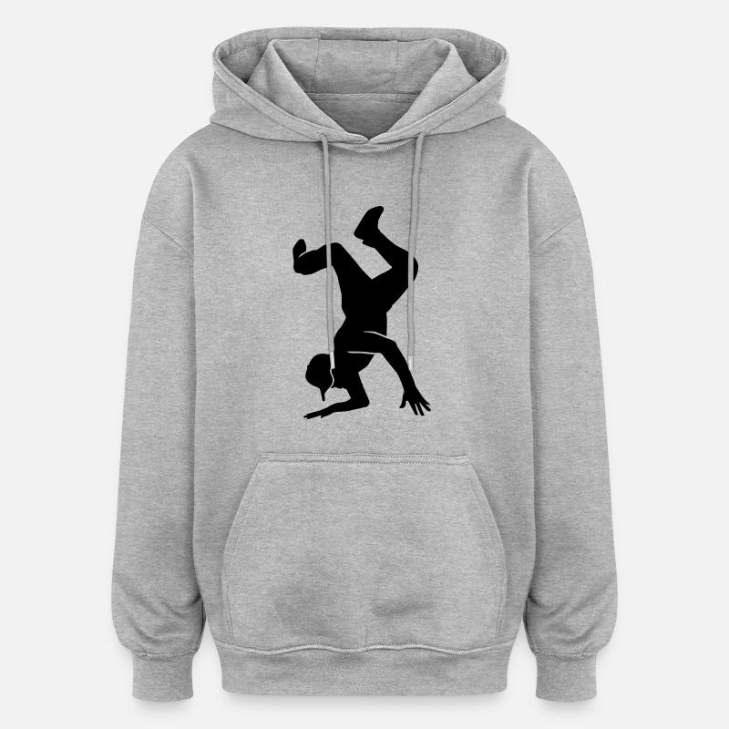 Breakdance - Sweat à capuche oversize unisexe - gris chiné