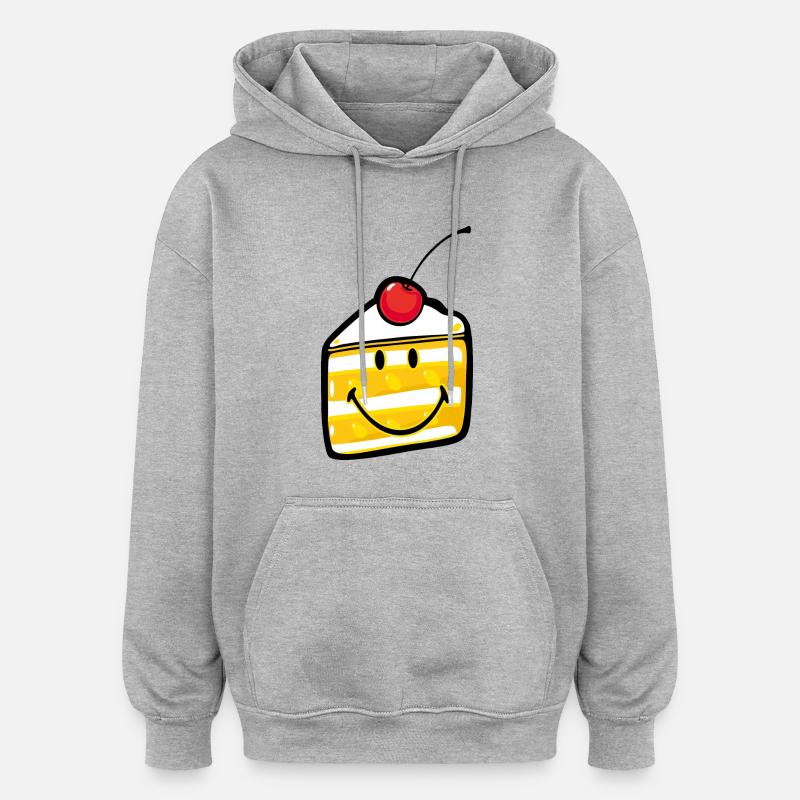 Smiley Cake - Oversized luvtröja unisex - gråmelerad