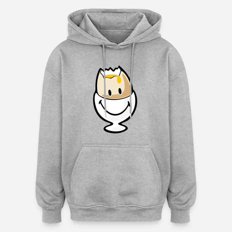 Smiley Egg - Oversized unisex-hettegenser - gråmelert