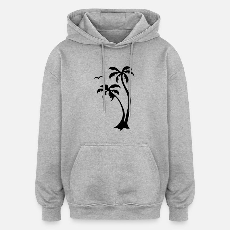 Palmiers brésiliens - Sweat à capuche oversize unisexe - gris chiné