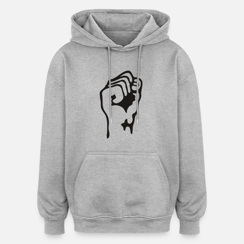 faust02 - Sweat à capuche oversize unisexe - gris chiné