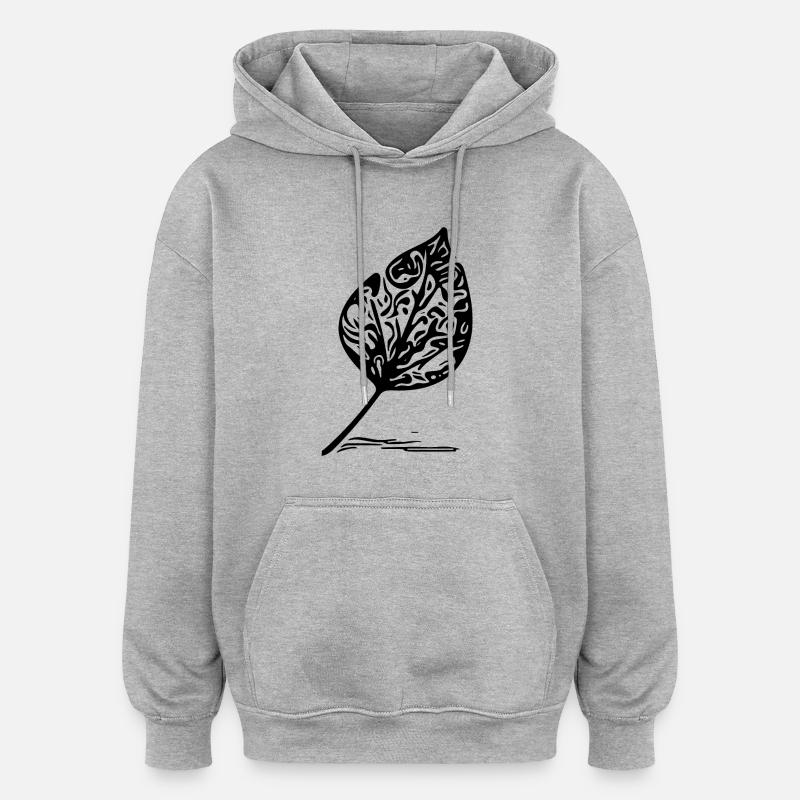 Feuilles d’automne avec ombre - Sweat à capuche oversize unisexe - gris chiné