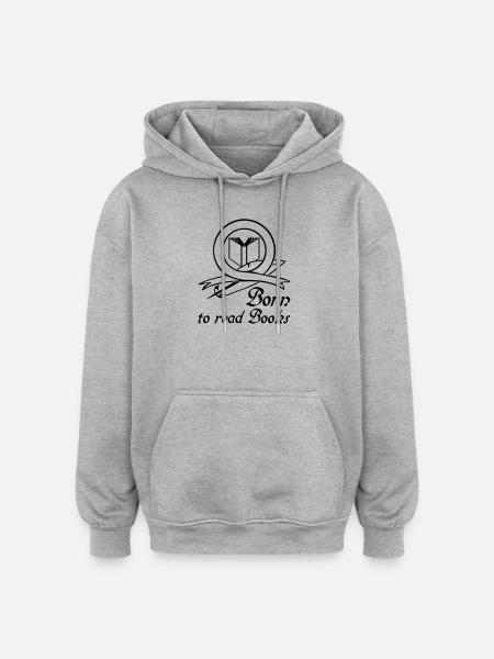 Born to read Books - Oversized Unisex Hoodie - heather grey
